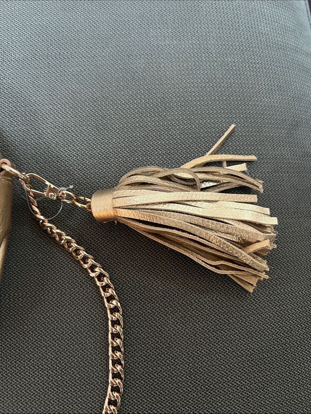 Lilly Pulitzer Quilted Metallic Gold Crossbody with Tassel Charm - Picture 3 of 5